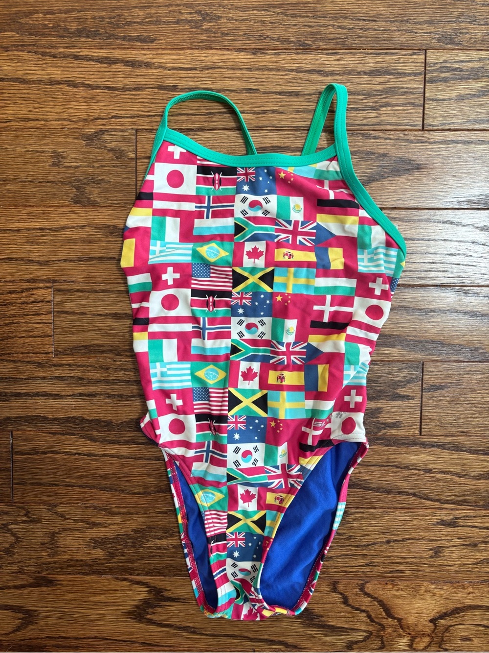 Sporti Girls' Multicolor Flags One-Piece Swimsuit